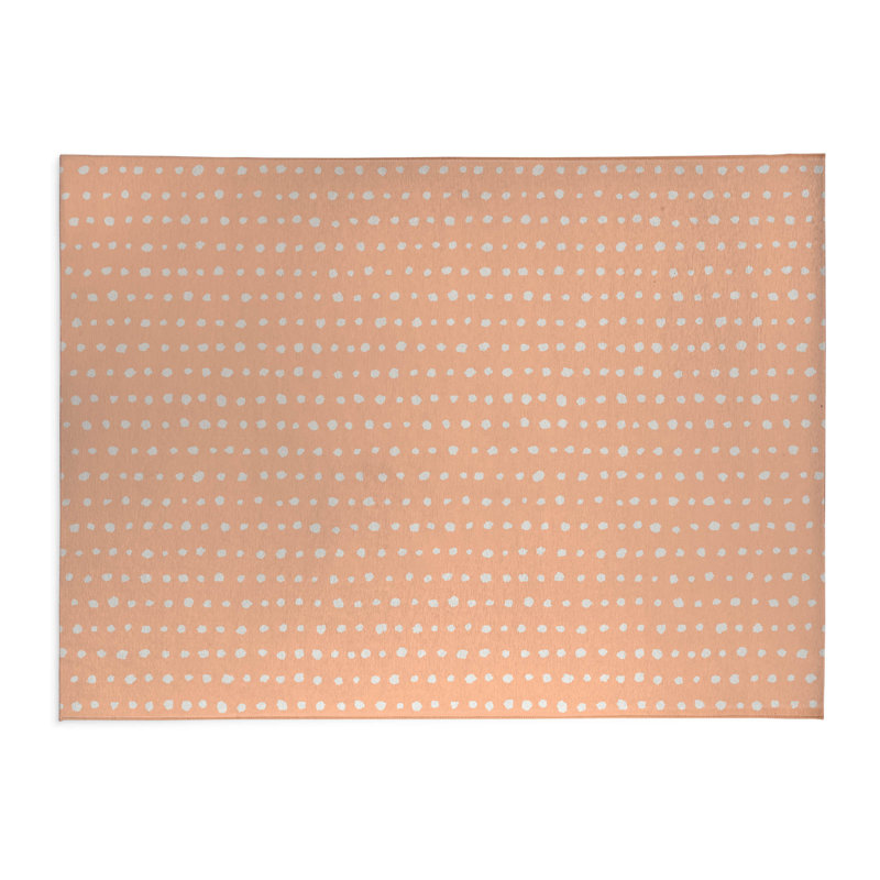 Tapis de cuisine léger Dot Dot, Pêche, Rectangulaire 2 pi x 3 pi