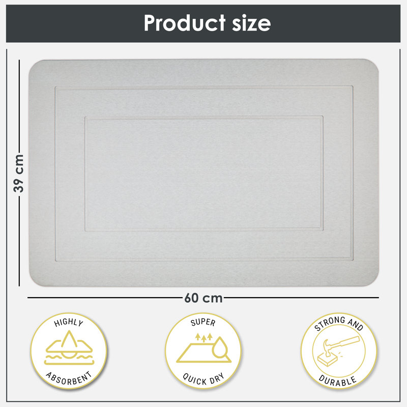 Stone Non-Slip Bath Mat, Silver