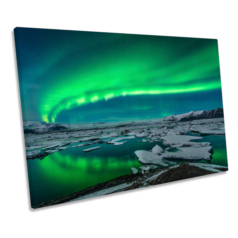 Northern Lights Space Night - Wrapped Canvas Art Prints, 50.8cm H x 76.2cm W x 2cm D