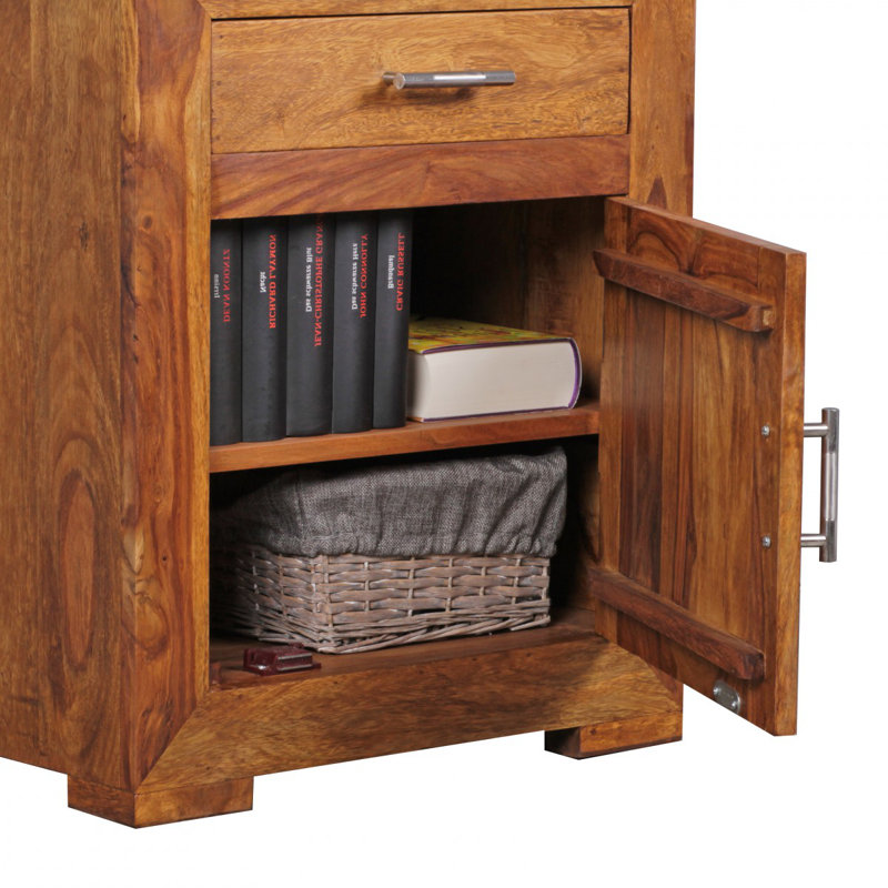 Medway 50cm W Solid Wood Bedside Table, Sheesham