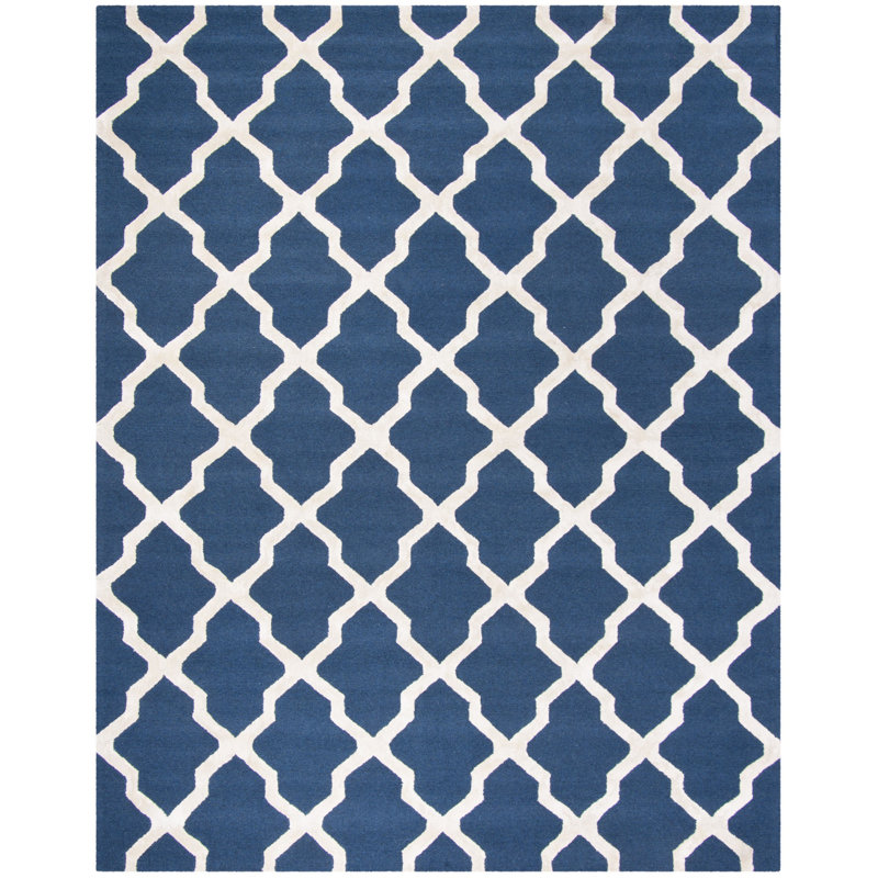Tapis géométrique en laine et viscose touffeté à la main Cannen Cambridge, Rectangle 8 pi x 10 pi