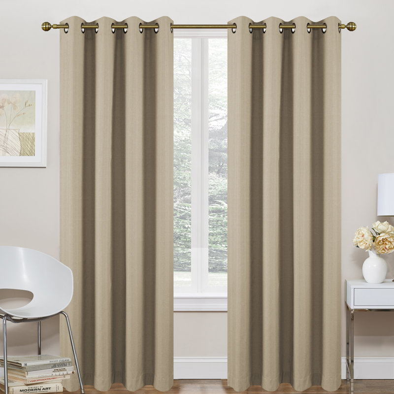 Anielka Blackout Curtain Pair, Tan
