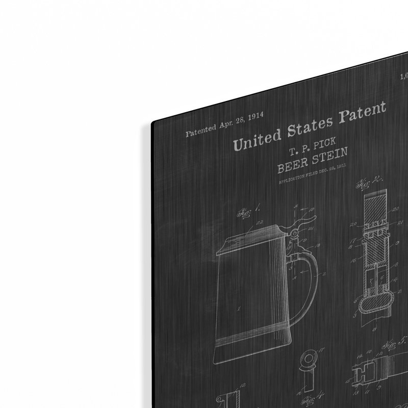 «Beer Stein Blueprint Vernis Tableau», par Patents, H 16 po x l 12 po