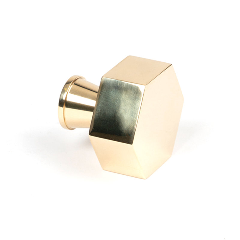 Geometric Knob, Polished Brass, 4 cm