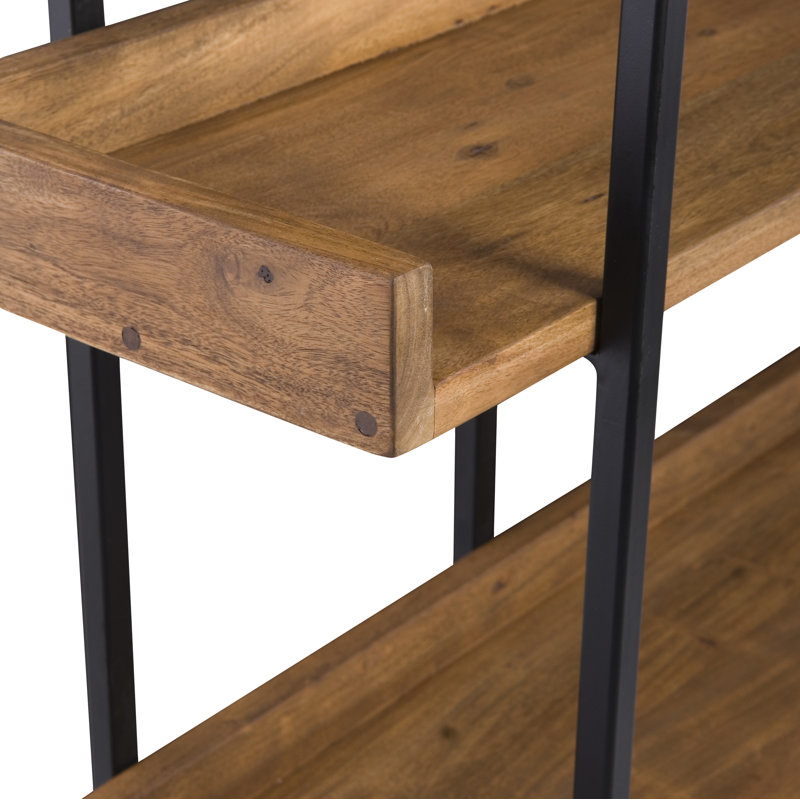 Berrien Solid Wood Etagere Bookcase, (5 Shelves) 75" H x 44" W x 13.5" D