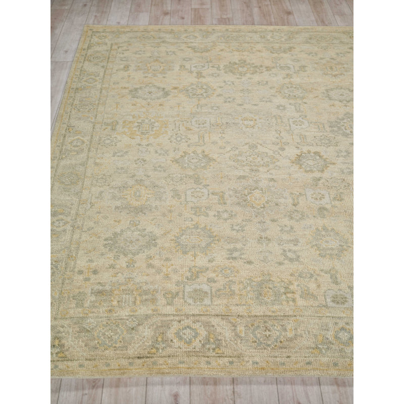 Verano Hand-knotted New Zealand Wool, Ivory/Silver Area Rug, Rectangle 2' x 3'