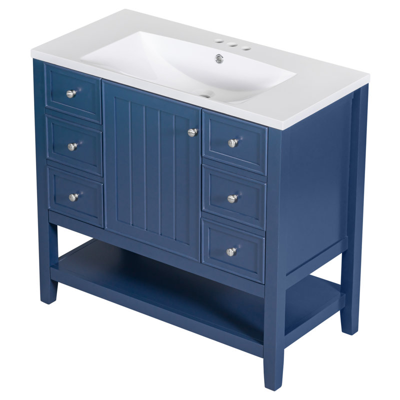 Single Bathroom Vanity with Ceramic Top