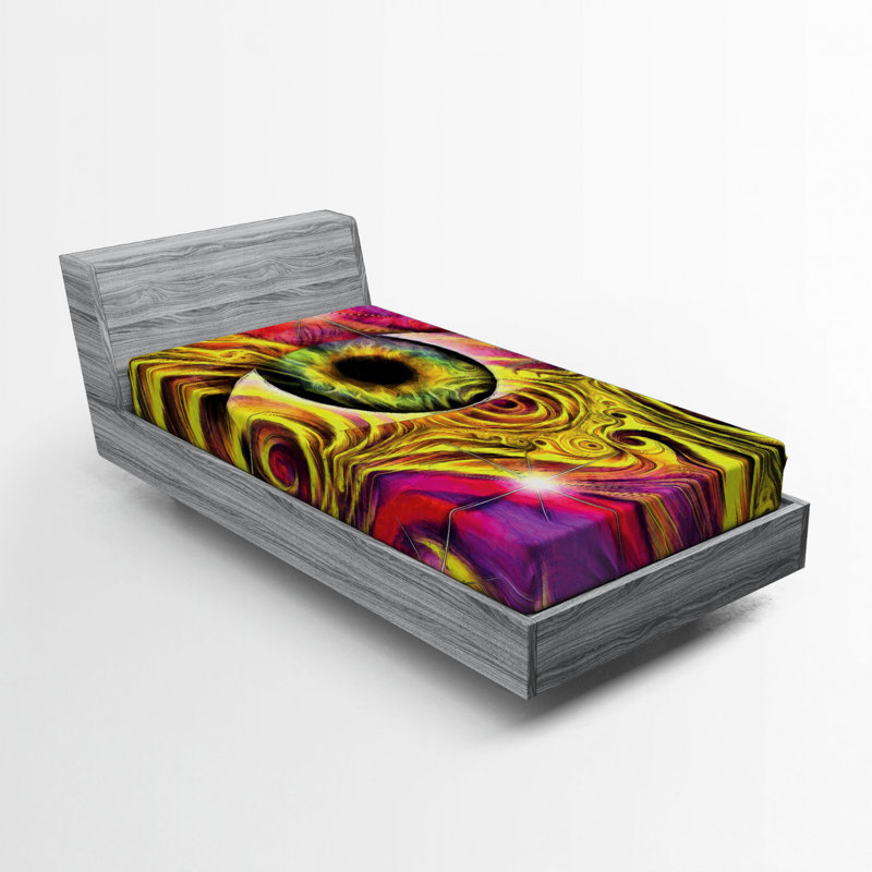 Microfiber Abstract Fitted Sheet, Twin Fitted Sheet