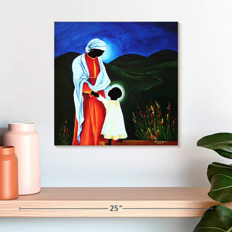 Madonna Lelend et les premiers pas de l'enfant, H 16 po x l 16 po