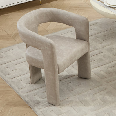 Modern Upholstered No Assembled Barrel Dining Chair