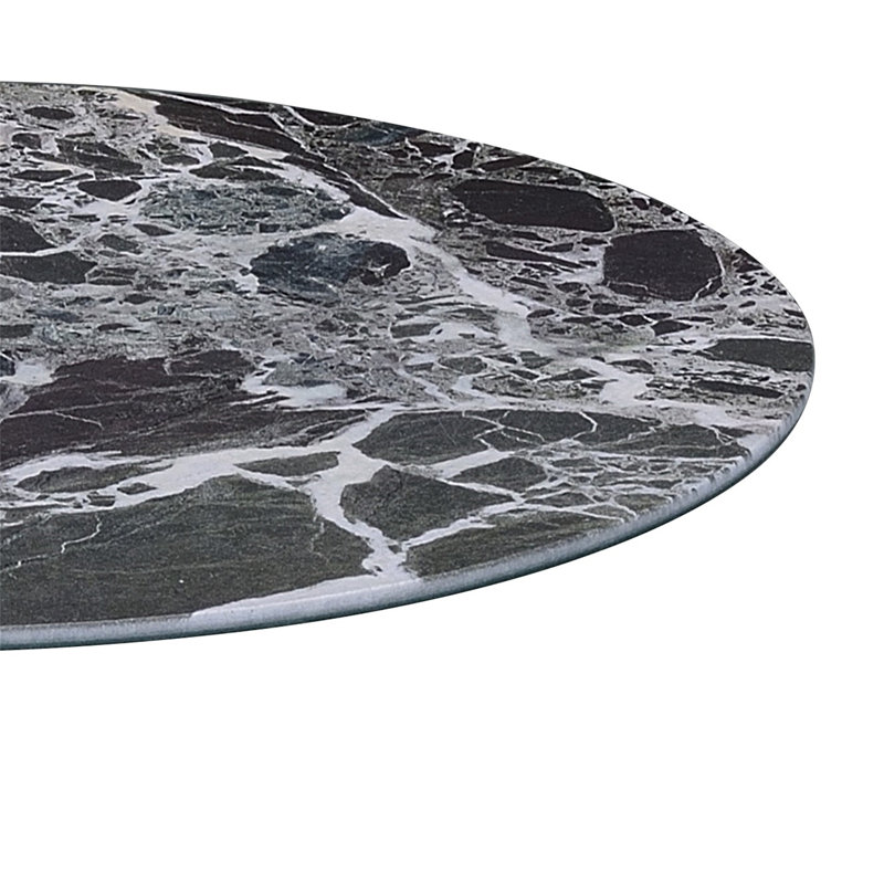 Table de bout Circa 17,5 po avec plateau texturé en marbre noir