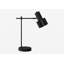 Éclairage, H 21 po, lampe de table, port USB inclus, métal noir, abat-jour noir, moderne