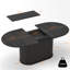 Table de salle à manger extensible de 55,11 po à 70,86 po avec pieds rayés pour le salon et la cuisine-129879046-129879047