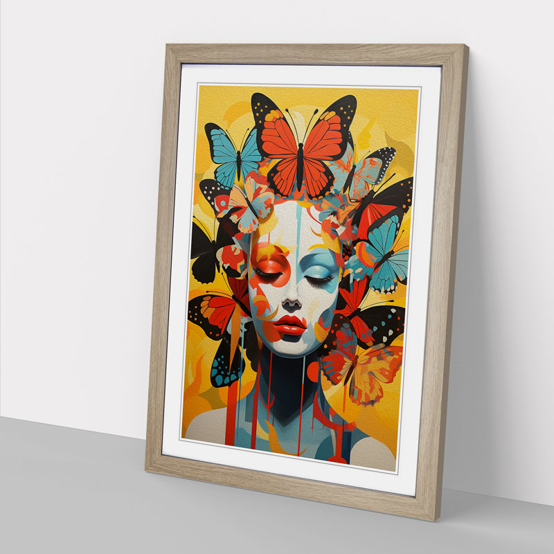 Butterfly Constructivism - Framed Print, Oak Framed, 46cm H x 34cm W x 2cm D
