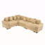 Canapé modulaire surdimensionné surdimensionné en nuage, canapé modulaire convertible avec accoudoirs très larges à assise profonde, 12 coussins décoratifs en velours côtelé de qualité supérieure, conception ergonomique, assemblage facile, pour les salons, chameau-2098833171