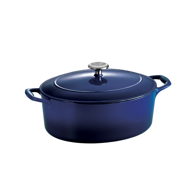 Tramontina Enameled Cast Iron Covered Skillet 12-Inch Gradated Cobalt