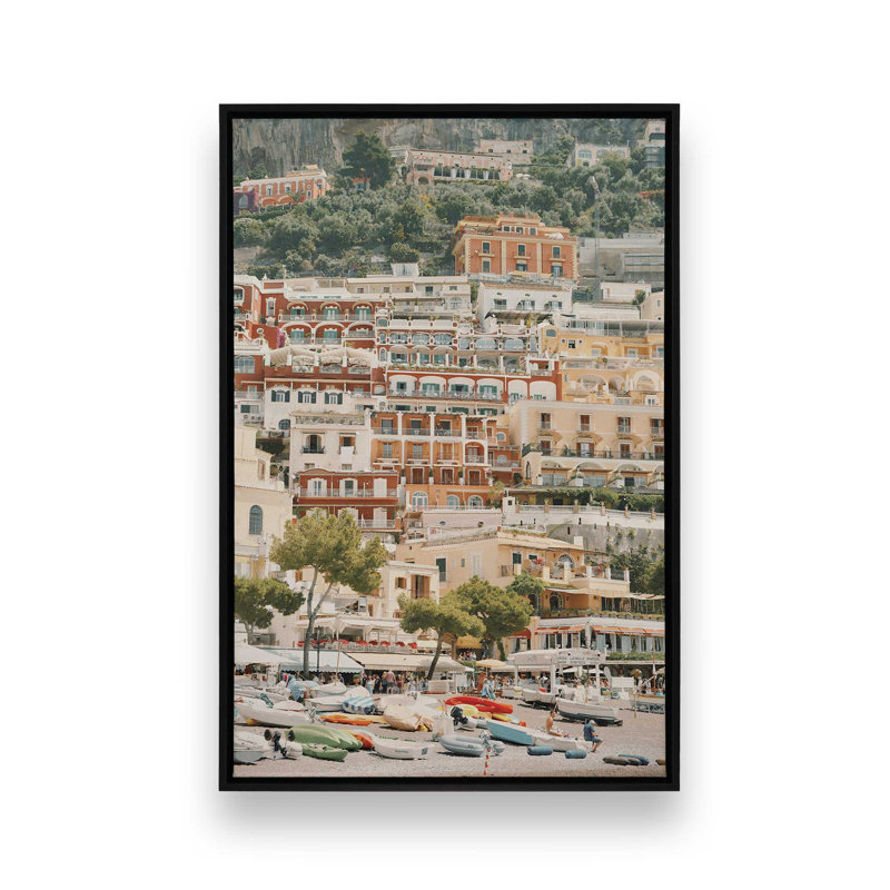 Impression sur toile Cliffside Colors, Cadre flottant noir satiné, H 18,75 po x l 12,75 po x P 1,75 po