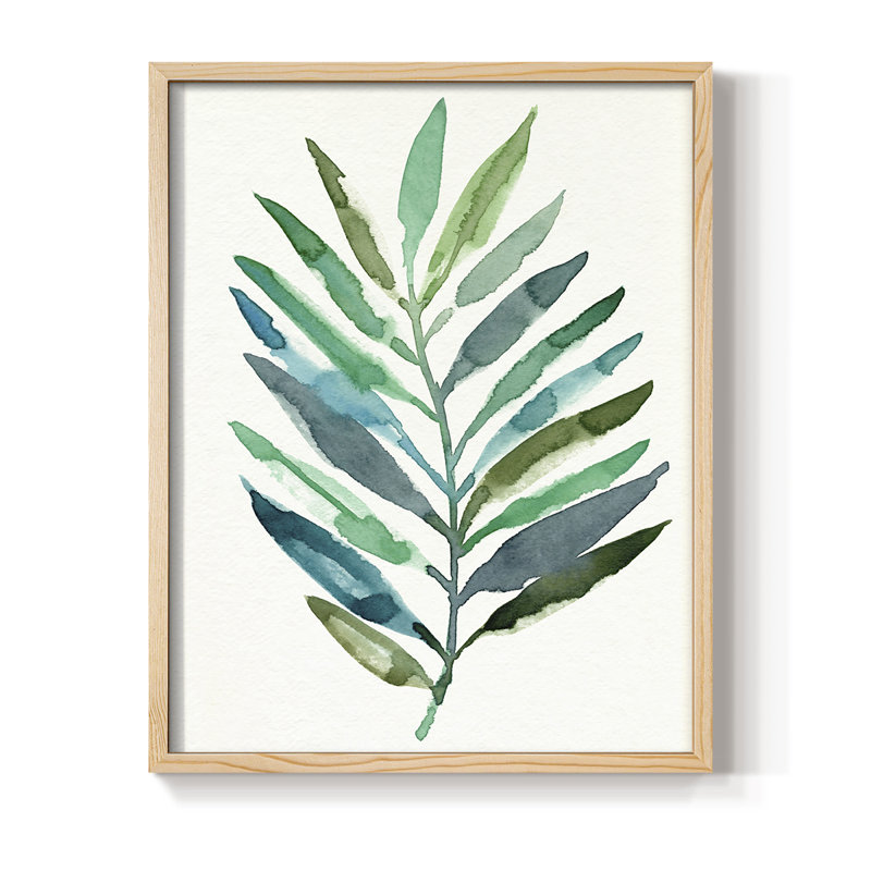 Palm Frond Flow IV Framed Print - Solid Wood, 15" H x 12" W
