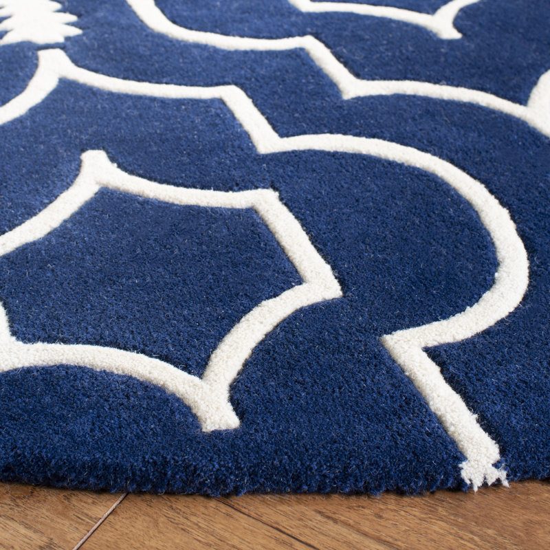 Carolene Hand Tufted Wool Geometric Rug, Round 7'