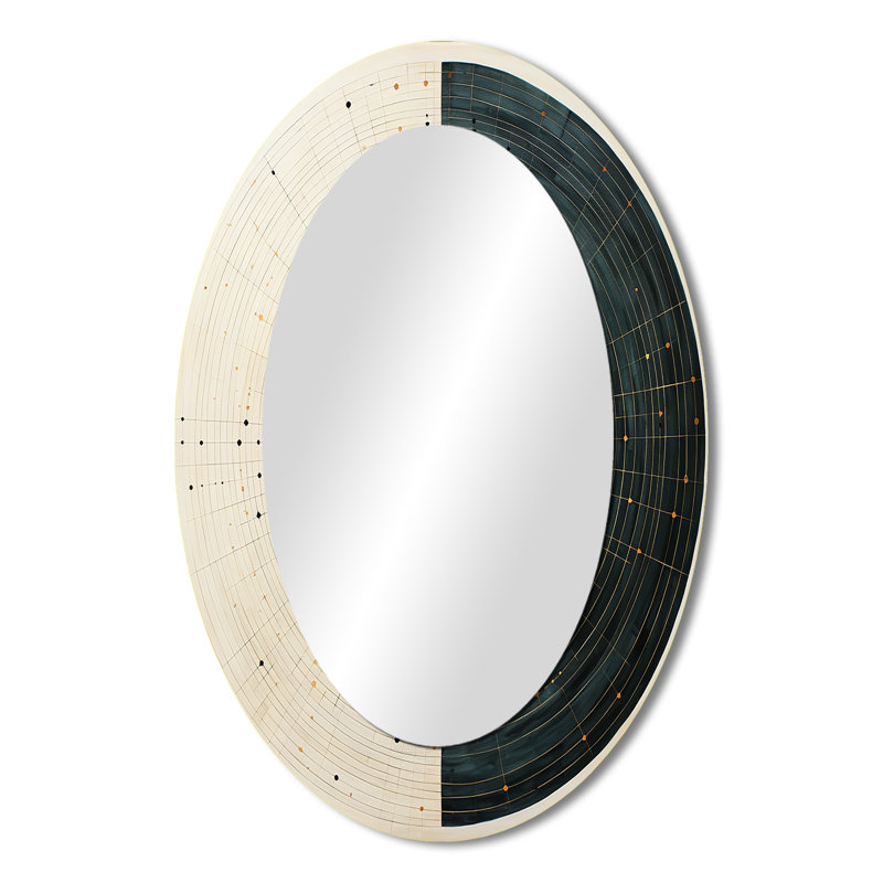 Miroir mural moderne gris et blanc minimaliste Ying Yong, 36 po x 24 po