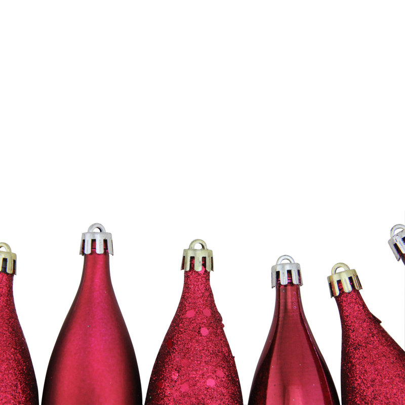 Ornement goutte de faîteau de Noël incassable à 4 finitions, Bourgogne