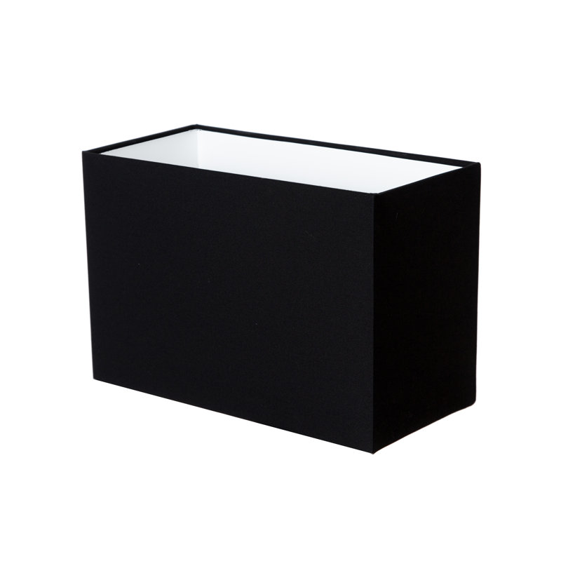Cotton Rectangle Lamp Shade ( Screw On ), 20cm H x 30cm W x 15cm D, Black