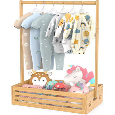 Baby Clothing Rack for Toddler, Pets Clothes Rack with Storage Box