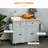 Grey Kitchen Storage Island With Drawers, Cabinets, Rubberwood Countertop, Spice Rack And Towel Bar For Space Optimization Movable Top Color - Organize Your Kitchenware