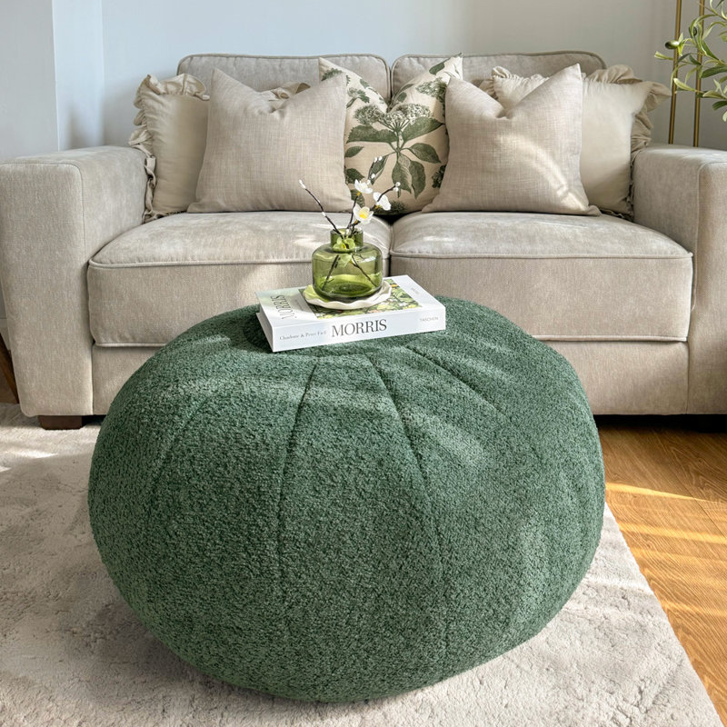 rucomfy Beanbags Snug Bean Bag Pouffe - Large Soft Footrest or Extra Seating - Home Decor Accessories for Living Room or Bedroom - Arrives Pre Filled - D62cm x H42cm