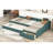 Upholstered Double Daybed With Trundle And Drawer-1967799342