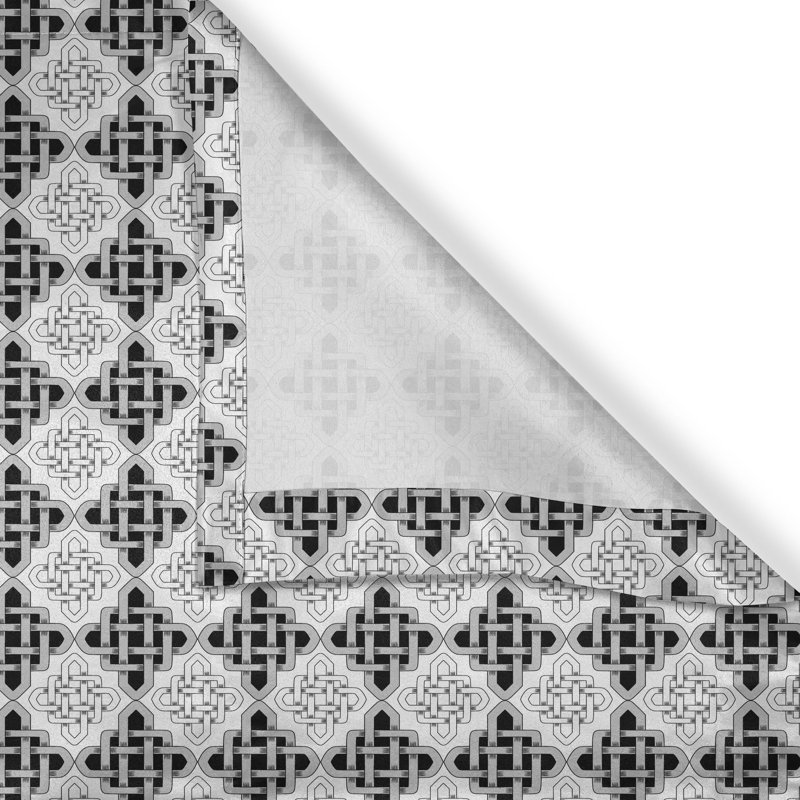 Rideau décoratif à œillets 2 panneaux East Urban Home, gris et blanc, L 50 po x L 108 po