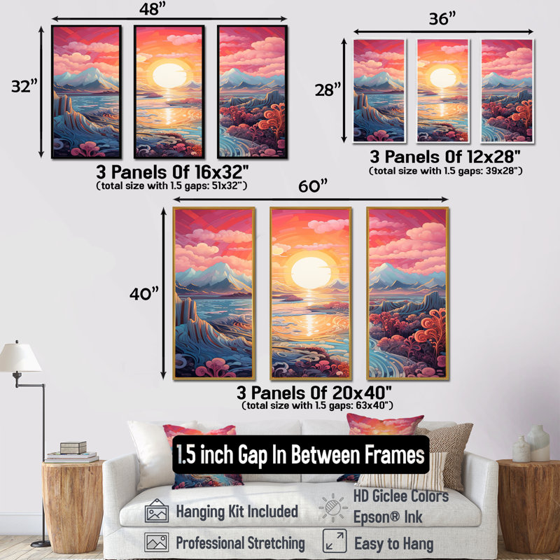 Ensemble de décorations murales Kawaii, Cadre naturel flottant, H 40 po x l 60 po x P 1 po