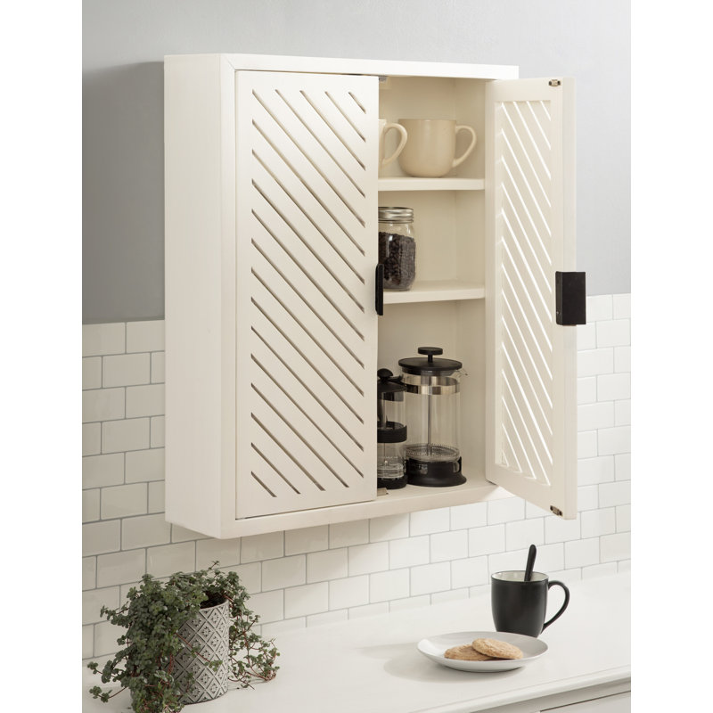 Armoire de salle de bain 2 portes Wildon Home® Domitilla, Blanc
