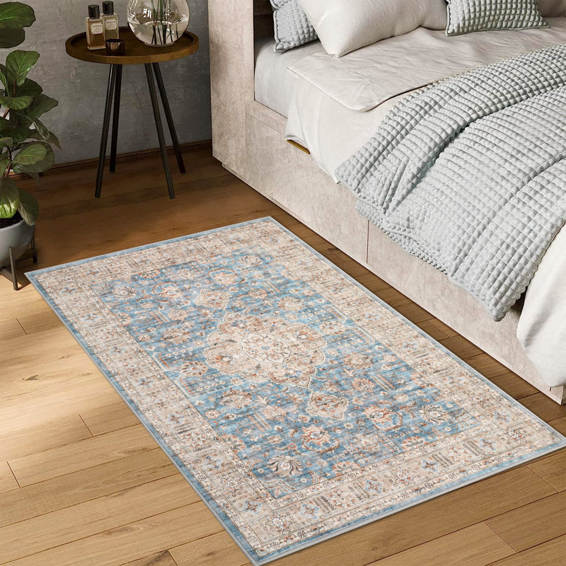 Silis Washable Indoor Rug, Rectangle 2'x 3’