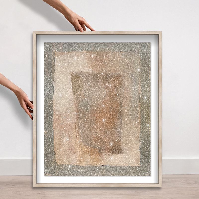 Molasses Muse Shadowbox Abstract Print by Oliver Gal, Black Frame, 16 x 20, 37.5"H x 31.5"W, Natural Oak Frame