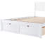 Lit plateforme blanc avec espace de rangement généreux en pin massif et pour une chambre à coucher confortable