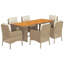Red Barrel Studio® 7 Piece Patio Dining Set With Cushions Black Poly Rattan-923616695-929988695