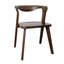 Ensemble de 2 chaises d'appoint Rumy, dossier ouvert, bois de noyer brun