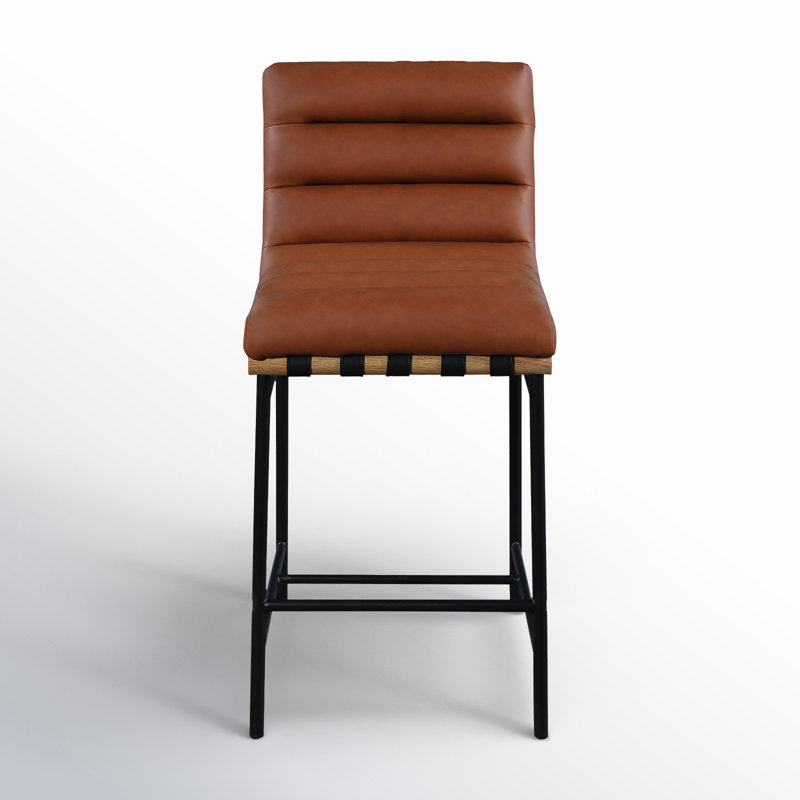 Vincentas Upholstered Counter Stool with Metal Frame