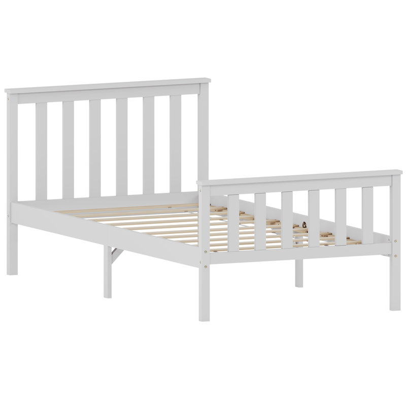 Solid Wood Bed, Single (3'), White