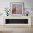 Beige Manufactured Wood TV Cabinet Fireplace-117801949