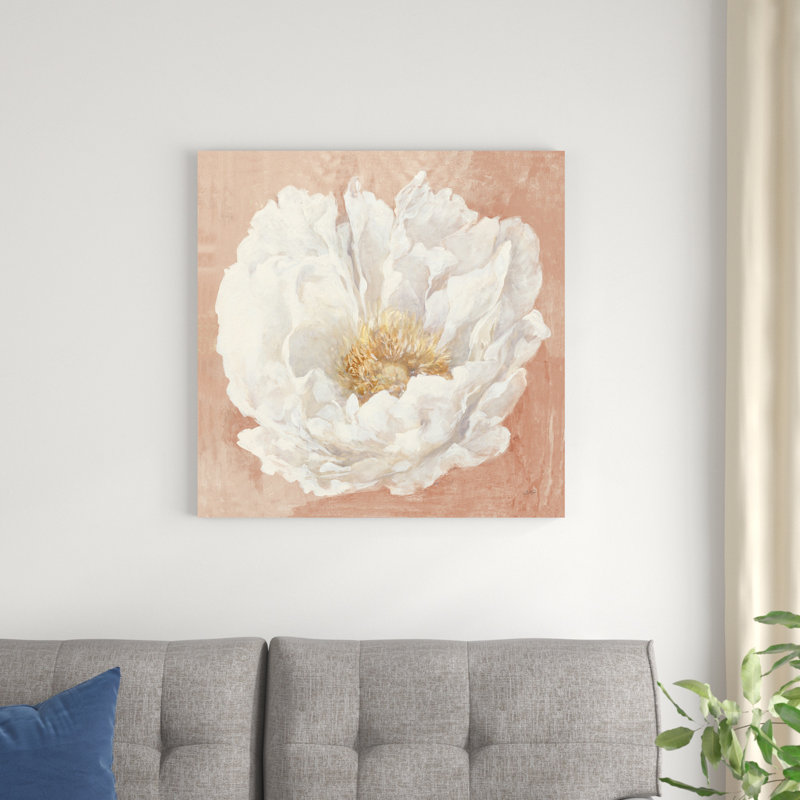 Pivoine sereine terre cuite, H 30 po x l 30 po