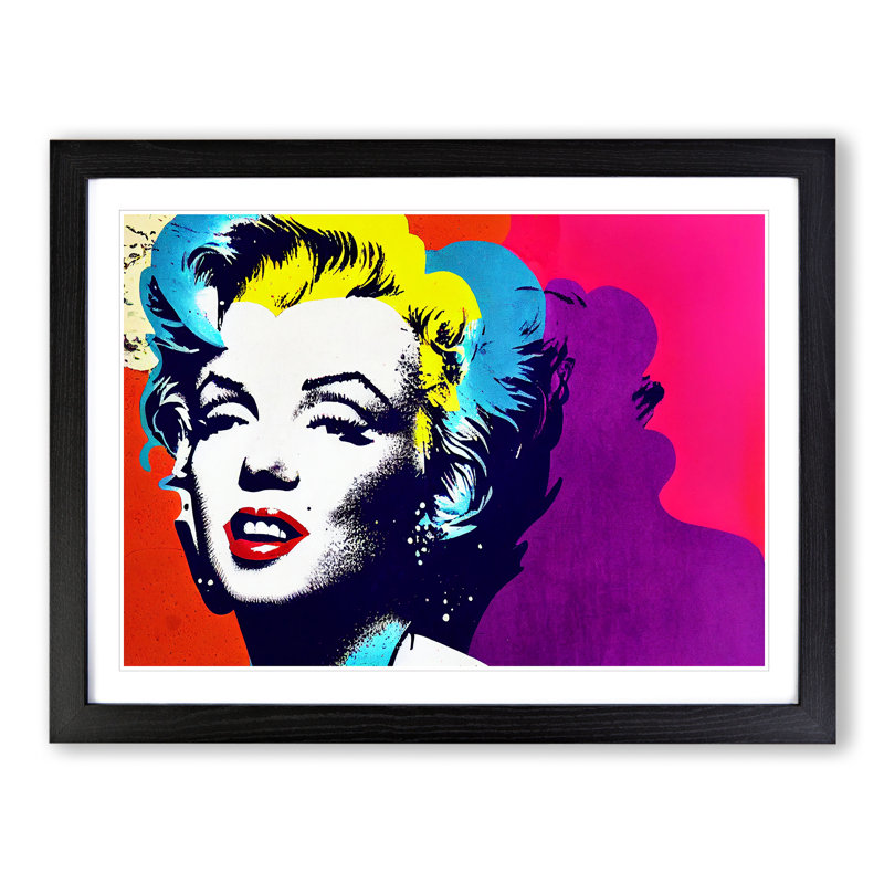 Pop Marilyn Monroe - Single Picture Frame Print, 34cm H x 46cm W x 2cm D, Black