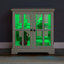 Élégante vitrine, blanc, poignée en métal rétro, armoire de rangement à tablettes en verre réglable, style, tablettes, blanc