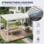 Pergola à persiennes d'extérieur en aluminium, pavillon de jardin avec toit imperméable réglable et drainage intégré pour patio, terrasse et spa-96063594-127316494