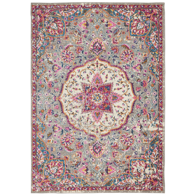 Passion Grey/Pink Rug, Rectangle 201 x 290cm