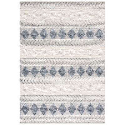 Slatington Hand Loomed Wool/Cotton Southwestern Rug in Ivory/Gray
