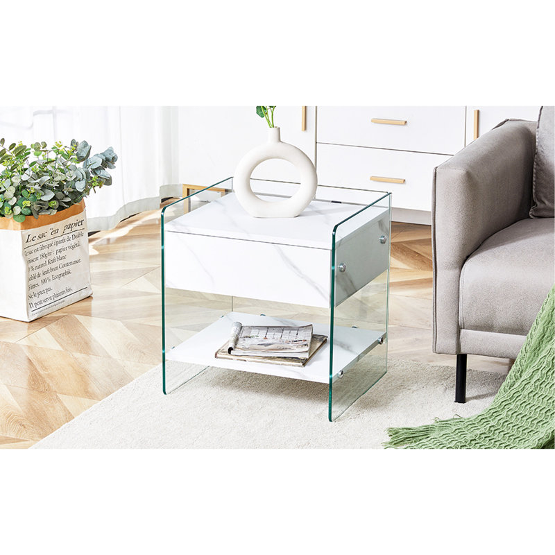 Bedside Table With Drawers. The Board Surface Is MDF Sticker