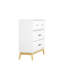 Armoire de rangement à 3 tiroirs de style nordique, commode blanche moderne avec poignées en or rose et base en bois, petit espace de rangement pour bureau, chambre d'enfant, chambre de bébé