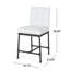 Tabouret de comptoir industriel moderne blanc à 2 boutons l 20,46 po x H 38,8 po x P 38 po